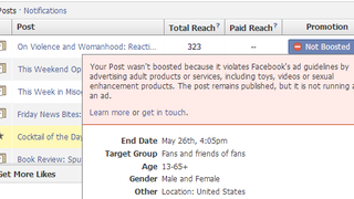 Facebook Labels Post on Violence Against Women Porn, won't Boost
